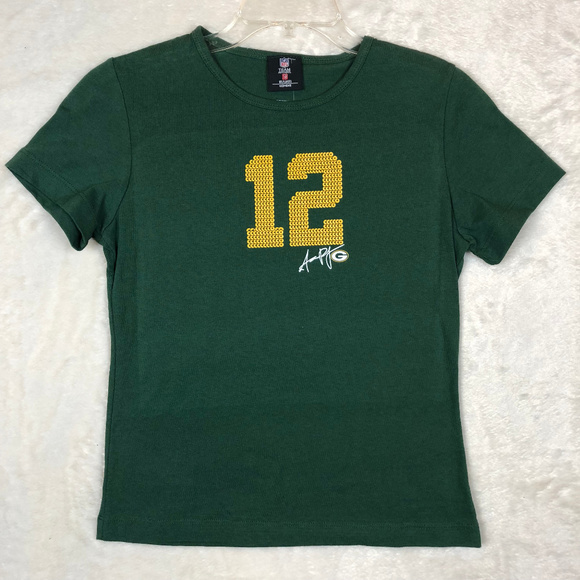 VF Imagewear Tops - Green Bay Packers #12 Aaron Rodgers Green Shirt S VF Imagewear Tops - Green Bay Packers #12 Aaron Rodgers Green Shirt S